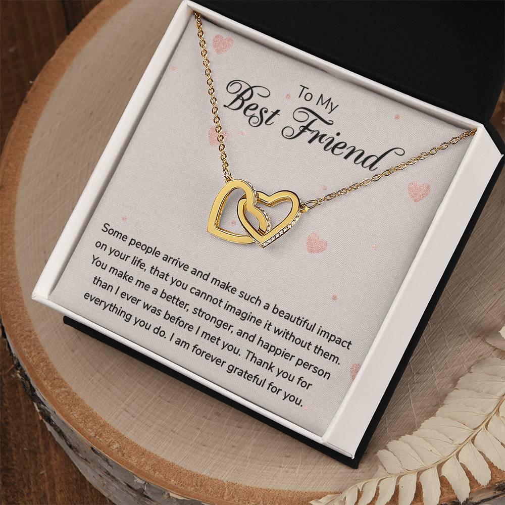 Interlocking Hearts Necklace - To My Best Friend