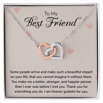 Interlocking Hearts Necklace - To My Best Friend