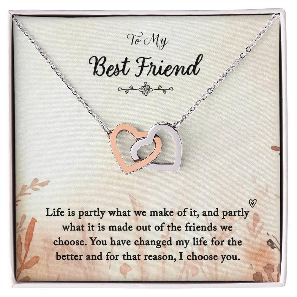 Interlocking Hearts Necklace - To My Best Friend