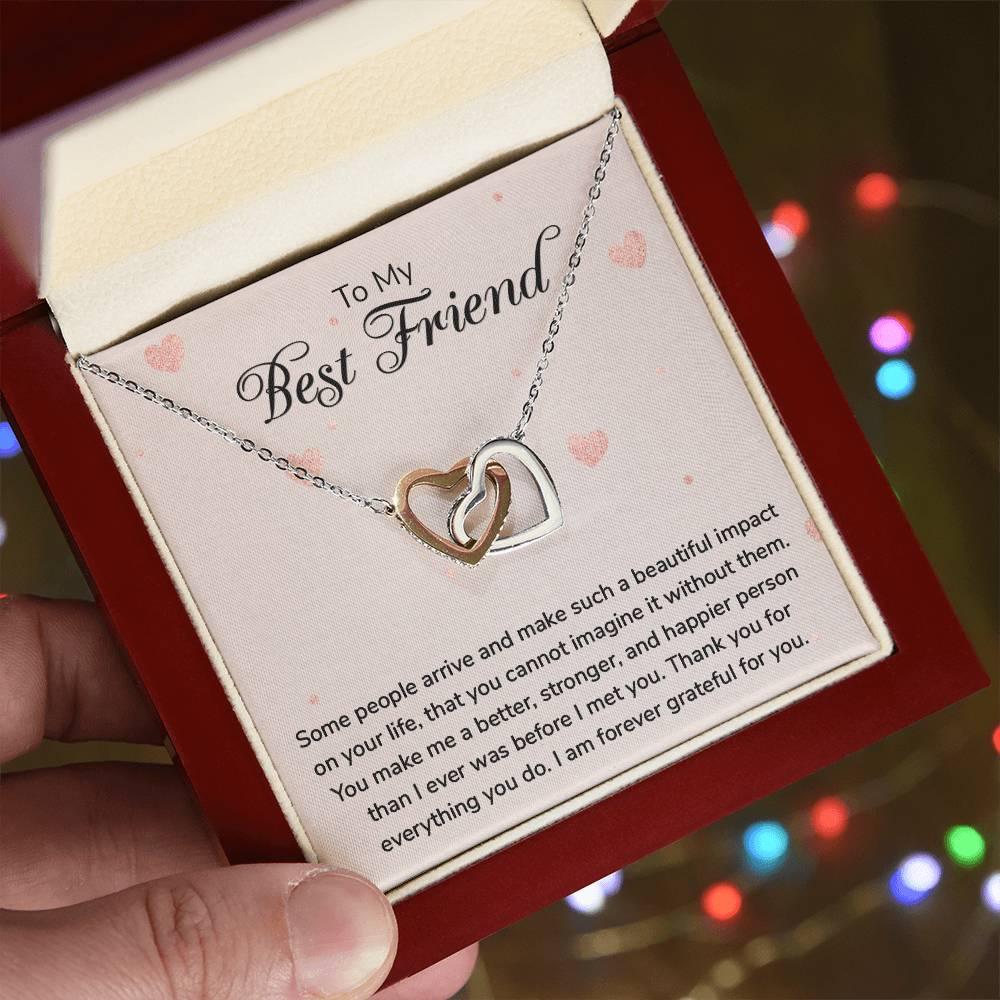 Interlocking Hearts Necklace - To My Best Friend