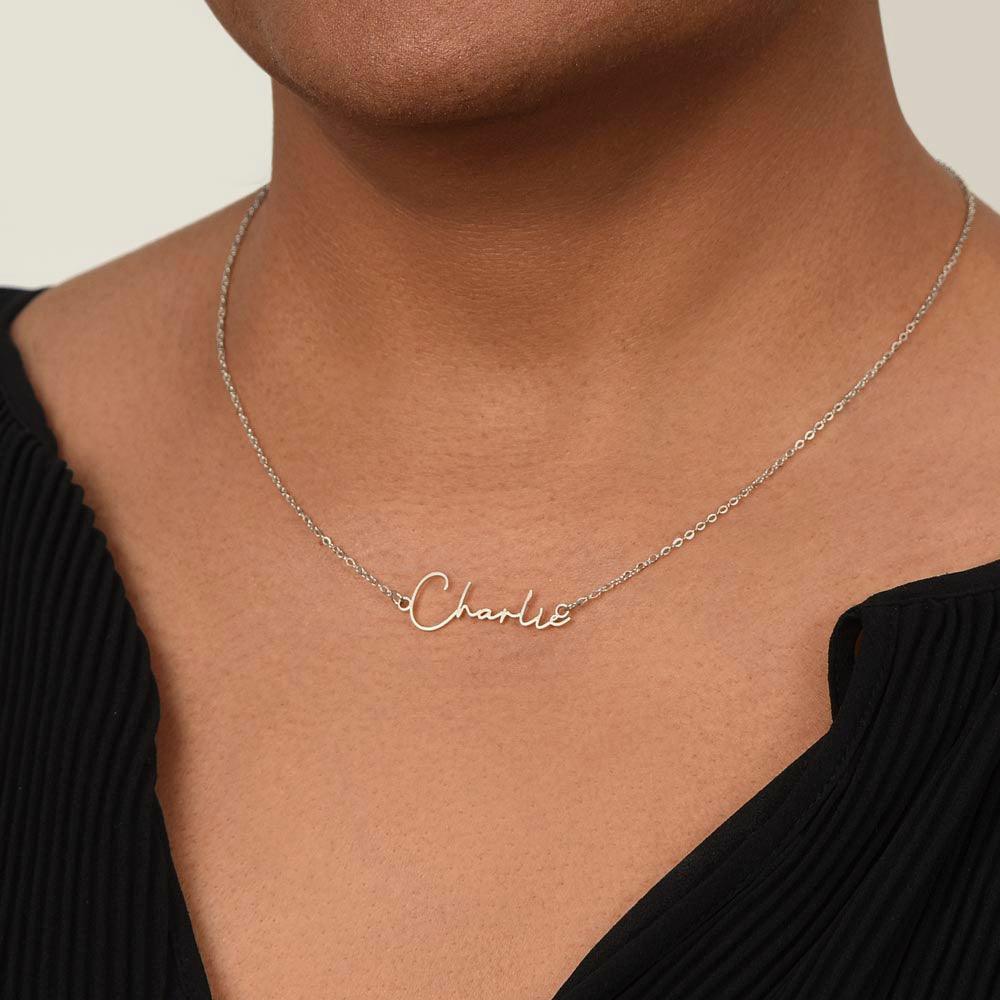 Signature Name Necklace - To My Amazing Mom