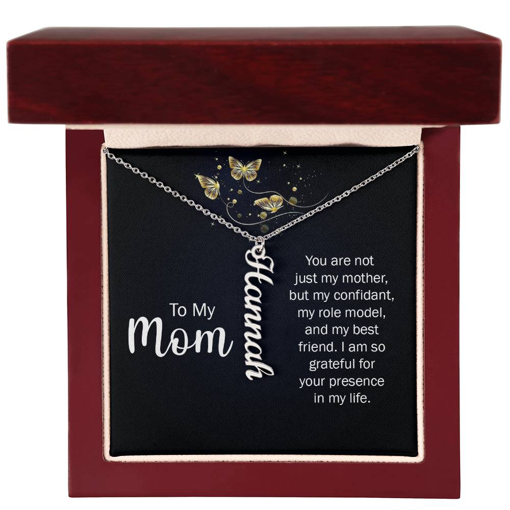 Vertical Name Necklace - To My Mom