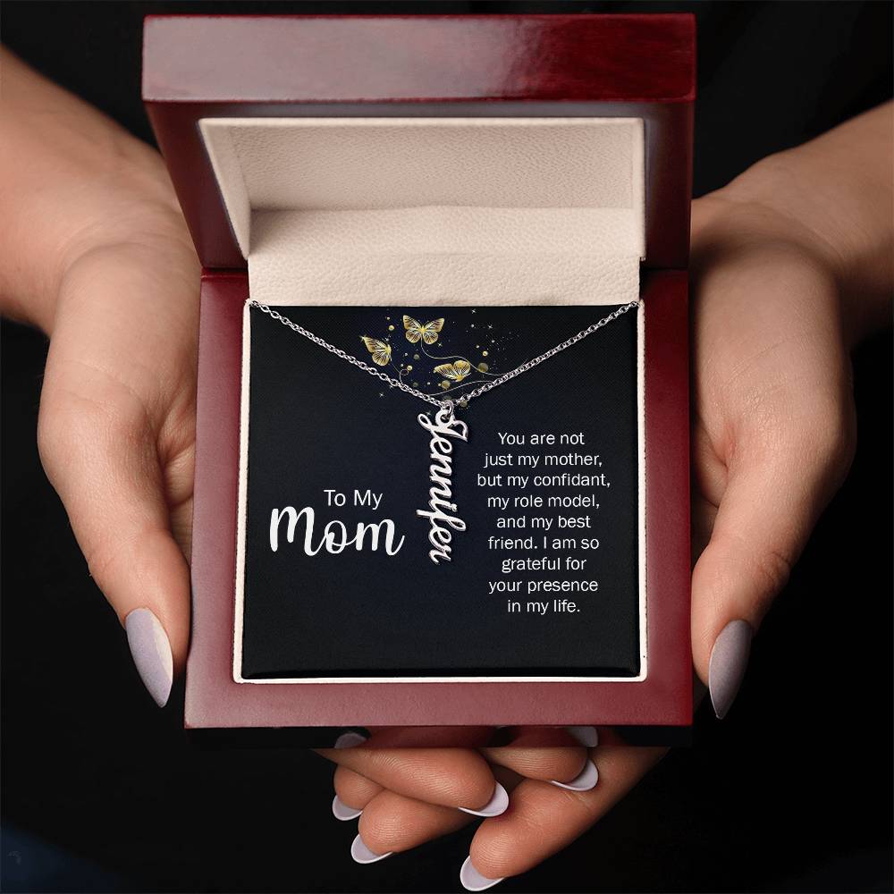 Vertical Name Necklace - To My Mom