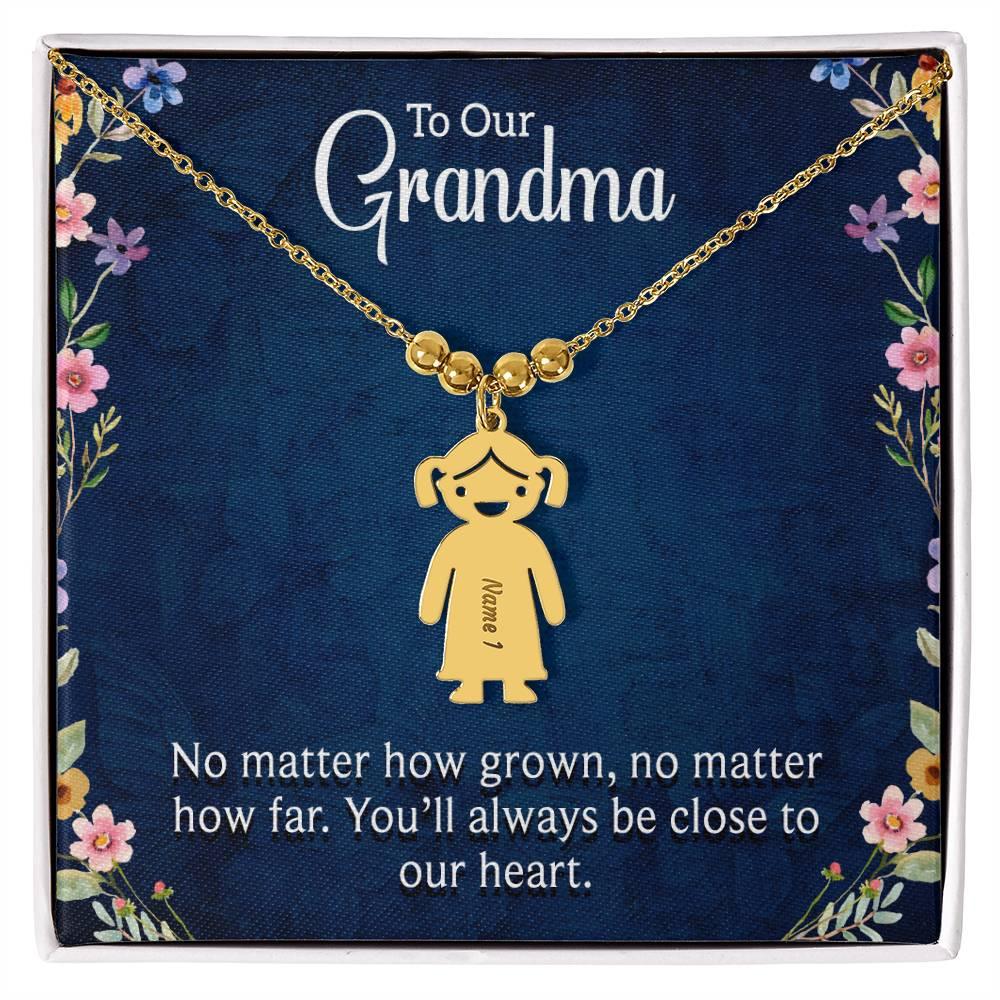 Kid Charm Necklace (w/MC) - To Our Grandma