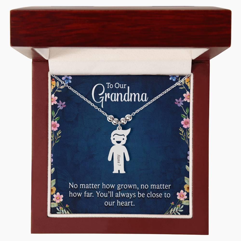 Kid Charm Necklace (w/MC) - To Our Grandma